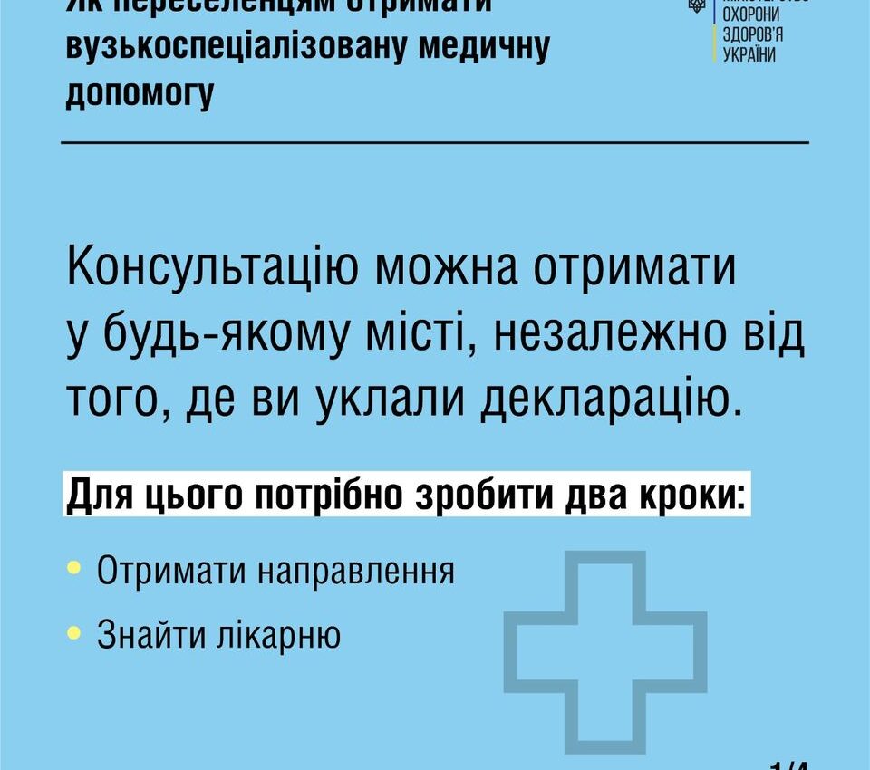 Як переселенцям отримати вузькоспеціалізовану медичну допомогу